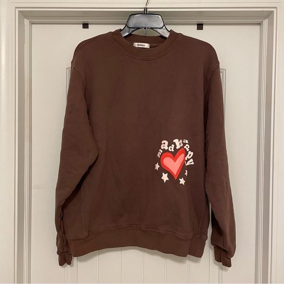 NEW Madhappy Heartfelt fleece crewneck Sweatshirt MEDIUM - Picture 4 of 8